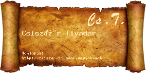 Csiszár Tivadar névjegykártya