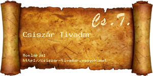 Csiszár Tivadar névjegykártya
