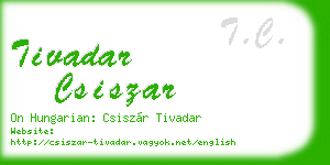 tivadar csiszar business card